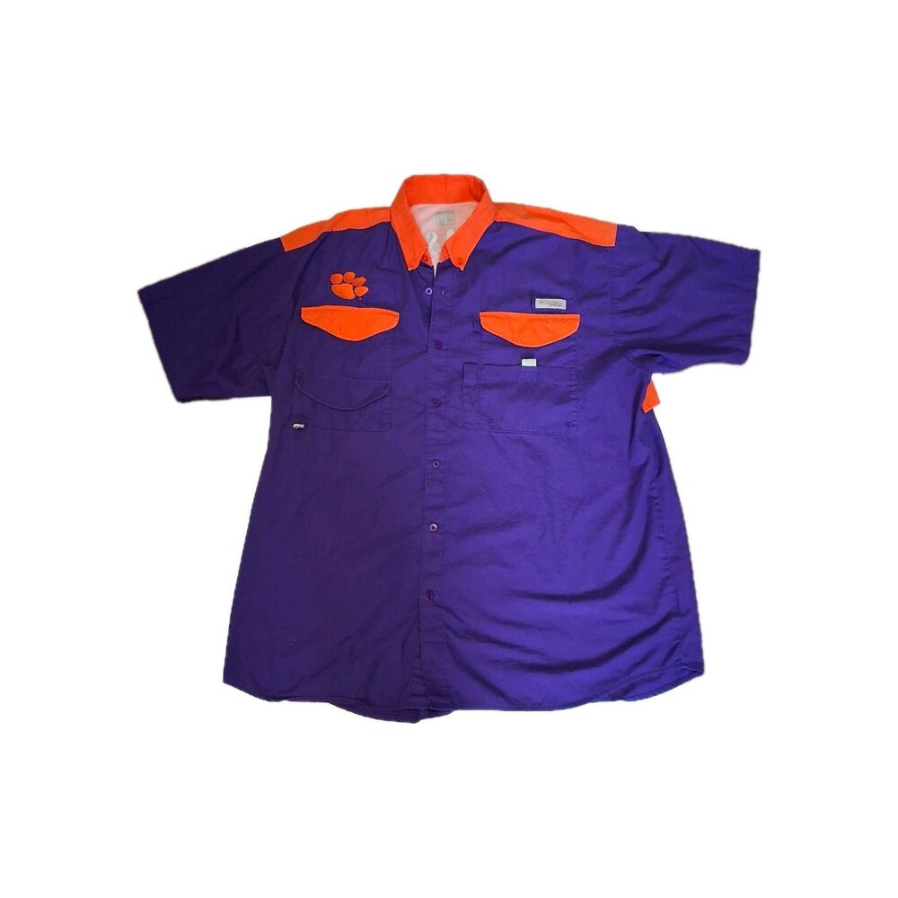 Columbia PFG Shirt Clemson Tigers Vented Embroidered Men’s Size XL 2XL